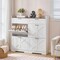 Warm White-Walnut Particleboard Shoe Cabinet with Anti-Tip Kit and Storage